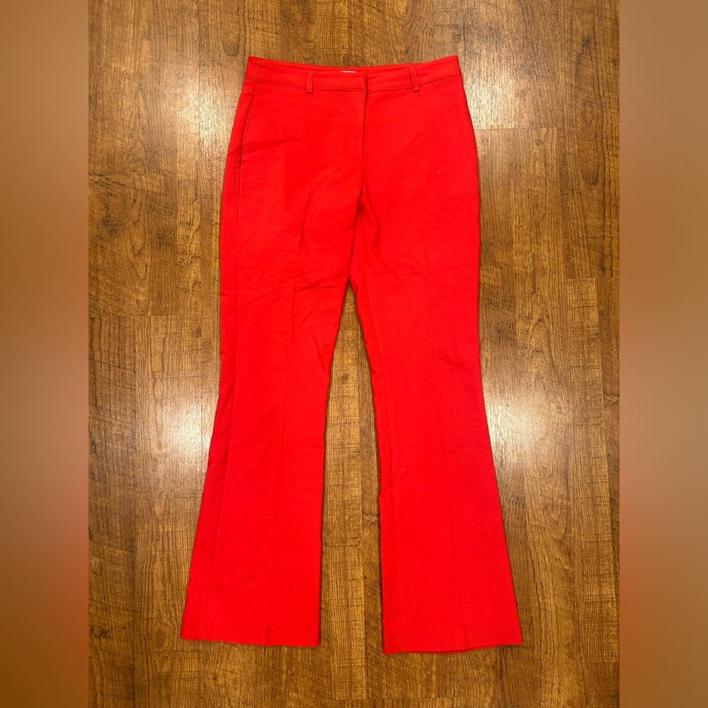 Anine Bing Frankie Pants Womens Small Red Boot Cut Frankie Mid Rise Trousers